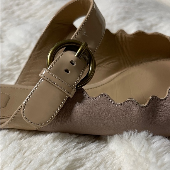 Chloé Lauren Scalloped Leather Mary Jane Mules - Picture 6 of 8